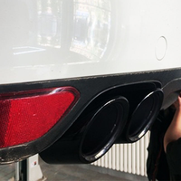 Pour Cayenne 958.1 2011-2014 : Kit de modification avec embouts d'échappement quadruples noir brillant et silencieux à quatre sorties