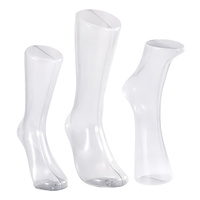 Chaussettes de pied en plastique transparent formes affichage cheville Mannequin modèle Transparent Long pied Mannequin pour chaussettes affichage de chaussures