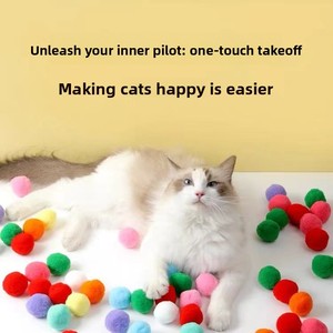 Lanceur de balles en peluche pour chat en polyester, pistolet à balles rebondissantes silencieux et manuel, jouet interactif pour l'auto-entretenement, soulage le stress - Vente chaude - Product Image 3