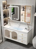 Luxe moderne simplicité une pièce en céramique bassin salle de bain armoire Intelligent lavage des mains toilette Table de lavage hôtels exclusifs