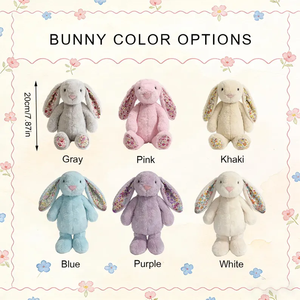 Novelty Party <strong>Baby</strong> Birthday <strong>Easter</strong> Christmas Personalized Custom 7.87inch Multi-colored Embroidered Plush Bunny Bedtime Gift - Product Image 3
