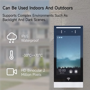 Vidéophone Tuya 8 pouces avec écran tactile IPS, système d'interphone 1080P, étanche IP65, contrôle d'accès par carte RFID Linux pour <span class=keywords><strong>appartement</strong></span> - Product Image 2