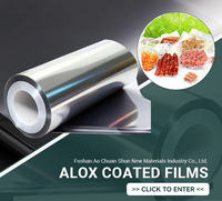 Alimentaire personnalisé écologique AlOx enduit transparent haute barrière cornue rouleau de film PET pour sachets de chocolat haute température