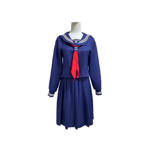 Costume de Cosplay Deepwater Hinako Sailor, ensemble trois pièces pour jeu d'anime, tenue féminine bleue avec cravate rouge - Product Image 4