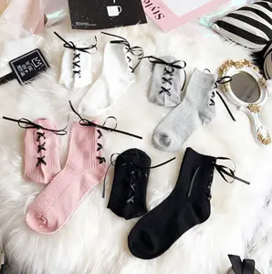 <span class=keywords><strong>Chaussettes</strong></span> en <span class=keywords><strong>coton</strong></span> pour filles, pour étudiantes, avec bandes croisées japonaises, avec nœud Vertical, à cravate - Product Image 1