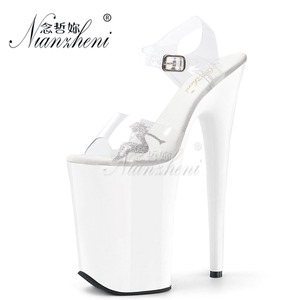 Gran tamaño Queen 23cm plataforma Sexy fetiche zapatos club nocturno 9 pulgadas bailarina exótica Peep Toe gótico elegante Peep Toe pasarela escenario espectáculo - Product Image 1
