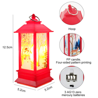 Lanterne LED de Noël de 5 pouces, lampe décorative suspendue, imprimé Père Noël, bonhomme de neige, cerf, décoration de fête, décoration de table, cadeau