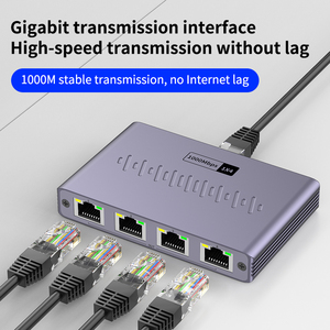 Xput mới nhanh Gigabit <span class=keywords><strong>RJ45</strong></span> <span class=keywords><strong>Ethernet</strong></span> Splitter 1 đến <span class=keywords><strong>4</strong></span> cổng ổn định chuyển 1000Mbps <span class=keywords><strong>RJ45</strong></span> Mạng chuyển đổi Extender lowlatency cho PC - Product Image 6