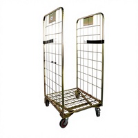Chariot de stockage pliable en acier résistant à la corrosion pour la logistique, conteneur métallique OEM, capacité 500 kg, 6 pouces