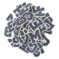 Échantillon en 1 à 3 jours : Patchs brodés 3D thermocollants en chenille avec lettres et logos, paillettes rose doré, en sachet, logo brodé