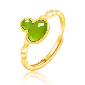 Bague en jade néphrite naturel et jaspe gourde, argent S925, style chinois, bijoux pour femme, cadeau avec certificat d'évaluation D964 - Product Image 2
