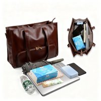Sac à déjeuner isotherme en cuir PU tendance pour femmes, 15,6 pouces, avec compartiment pour ordinateur portable, grande capacité, sac de travail pour ordinateur portable
