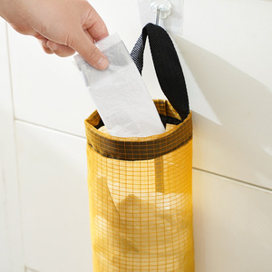Kitchen Garbage Bag Storage Hanging Bag Round Wall Mounted Plastic Bag Organizer Punch Free Non Woven Fabric - Product Image 2