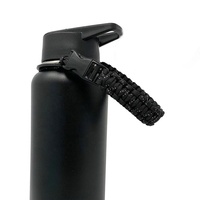 Bouteilles d'eau à large ouverture avec poignée en paracorde, porte-bouteille d'eau de survie avec bracelet en paracorde et mousqueton