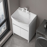 Meuble de lavabo moderne en aluminium alvéolé, résistant à l'eau et à la corrosion, avec planche à laver intégrée, pour villa et appartement