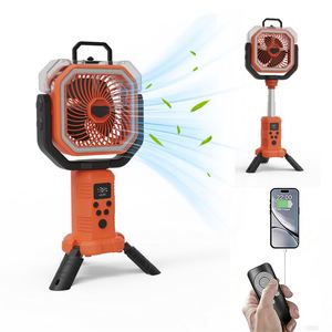 Ventilateur de camping portatif Mist à 4 vitesses avec minuterie et lumière, rechargeable par USB, pour voiture/camping-car, usage extérieur - Product Image 5