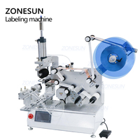 ZONESUN ZS-TB805 Bocal En Verre Autocollant Carré Manchon de Bouteille D'eau Semi-Automatique De Bouteille Ronde Boîtes En Plastique Briquet Machine à Étiquettes