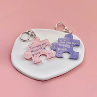 Vente en Gros de Porte-clés Personnalisés : Mots de Puzzle Transparents, Conception sur Mesure d'Usine, Impression de Nom de Marque sur Porte-clés en Acrylique