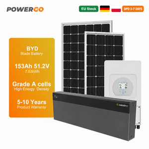 แบตเตอรี่ EU Stock Powergo 7.8kWh Blade Battery 6.6KWH สำหรับแบตเตอรี่ลิเธียมโซลาร์ 51.2V 153Ah LifePO4 แบบติดผนังสำหรับเก็บพลังงานภายในบ้าน - Product Image 1