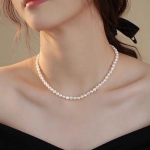 Collar de Perlas Naturales de Agua Dulce Estilo Barroco para Mujer, Estilo Francés, Temperamento Simple, Cierre OT, Cadena para Clavícula, Alta Gama, Wenchi China - Product Image 4