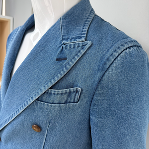 Fabricant de Costumes en <span class=keywords><strong>Jean</strong></span> sur Mesure de Haute Qualité OEM ODM – <span class=keywords><strong>Blazer</strong></span> Décontracté et Habillé pour Hommes - Product Image 2