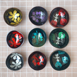 Cuenco de cáscara de coco lacado precio razonable respetuoso con el medio ambiente Binh Minh artesanía comida segura diseño personalizado hecho en Vietnam - Product Image 1