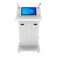 Pupitre numérique professionnel interactif pour conférences informatiques avec microphone et éclairage