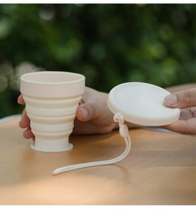 Tasse en silicone pliable portable, résistante à la chaleur, avec couvercle anti-fuite, idéale pour le camping, le bureau et les activités de plein air – Offre spéciale - Product Image 4