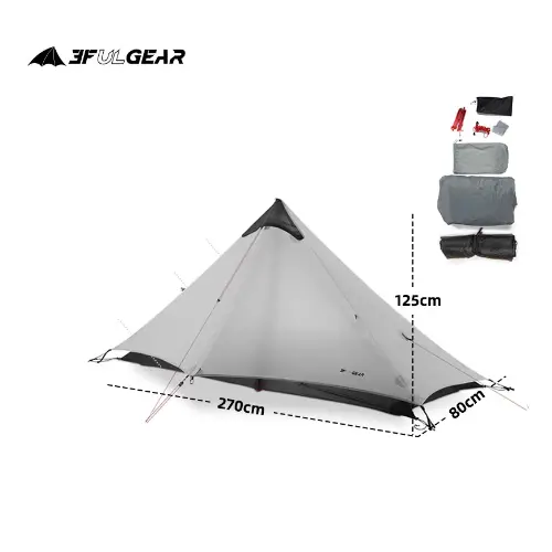 3F UL Gear Lanshan1 Ultraleichtes Zelt 4 Jahreszeiten tragbares Rucksack-Zelt