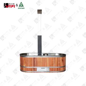 Vapasauna nuevo diseño modelo Rectangular ovalado de madera de cedro rojo bañera de hidromasaje al aire libre 1-2 personas uso al aire libre uso patio trasero <span class=keywords><strong>Oasis</strong></span> - Product Image 2