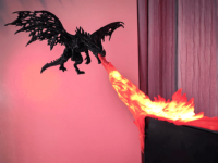 Lampe d'ambiance Dragon 3D imprimé, effet de respiration, connectée à l'écran, décoration de bureau pour salle de jeu et moniteur