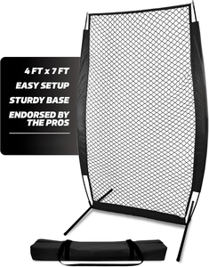 Filet de protection <span class=keywords><strong>sportif</strong></span> portable 4x7FT - Installation facile, base robuste, filet d'entraînement approuvé par les professionnels pour la pratique du baseball avec sac de transport - Product Image 1