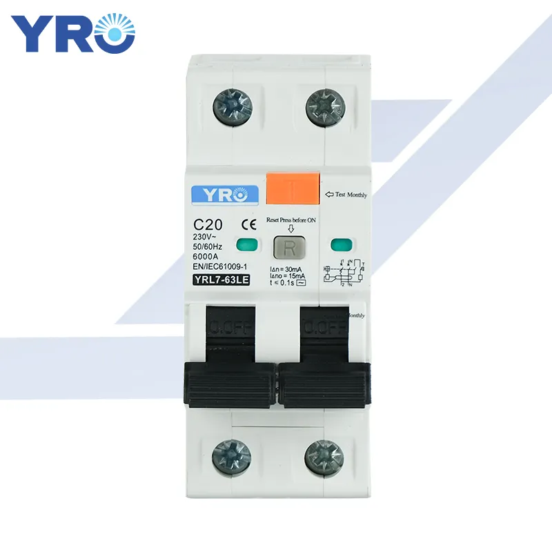 YRO Hersteller YRL7-63LE Typ A und Typ AC RCBO 1P + N 6KA Fehlerstrom schutzsc halter mit Übers trom schutz