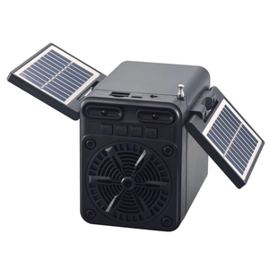 Caixa de Som Solar Portátil de Emergência com Painéis Solares Duplos, Rádio <span class=keywords><strong>FM</strong></span> e Bateria Recarregável para Uso Externo - Product Image 4