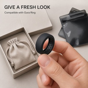 เคสซิลิโคน Oura Ring 5/4 Galaxy Ring RingConn Ultrahuman ป้องกันอย่างเงียบๆ บางเฉียบ สีดำ ป้องกันแหวนอัจฉริยะ ดีไซน์เรียบง่าย - Product Image 6