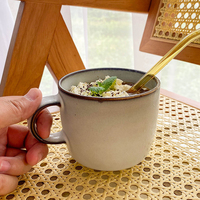Mug à café en céramique vintage simple, texturé, pour le petit-déjeuner à la maison, tasse à lait, tasse à boire quotidienne au bureau