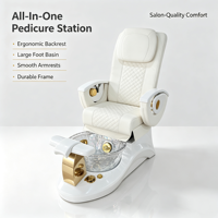 Fauteuil de pédicure électrique intelligent de luxe avec éclairage d'ambiance LED, support pour bain de pieds, massage et fonction inclinable – Mobilier de salon indispensable