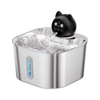 Fontaine à eau sans fil pour chat en acier inoxydable 304 de 2,2 L, 2000 mAh, Type-C, détection automatique, circulation automatique, distributeur compatible lave-vaisselle
