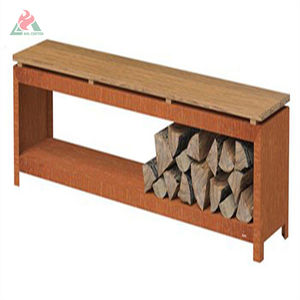 Estante de Almacenamiento de <span class=keywords><strong>Leña</strong></span> Hexagonal de Acero Corten, Leñero - Product Image 6