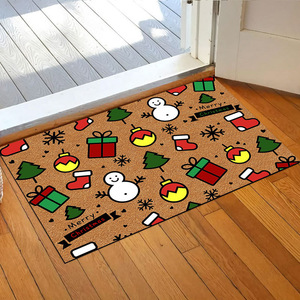 Alfombra de Entrada Personalizada con Diseño Navideño, Antideslizante, de Imitación de Fibra de Coco, para Exteriores, Sala de Estar, Entrada, Puerta - Product Image 4