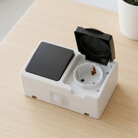 Prise Schuko IP54 de qualité supérieure, double interrupteur 1 voie, borne à vis, haute performance, pour extérieur, marina, bateau, cour, prise de courant CE