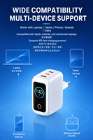 Pengisi Daya Cepat 140W GaN USB-C PD3.1 2C1A Multi-Port dengan Layar LED untuk Laptop, Ponsel, dan Tablet