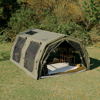 Tente gonflable Coody 17.2 Familia Pro Air - Vert armée, tissu en coton imperméable, tente de camping de luxe grande et pliable, directement de l'usine