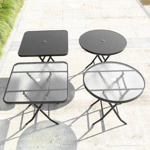 Vente directe d'usine, <span class=keywords><strong>table</strong></span> en verre ondulé carrée de 60 cm de diamètre, effet vague d'eau, pour jardin et café - Product Image 5