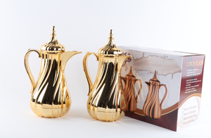 Chất lượng cao 1L + 1L chân không phích cà phê Tea Pot Set với thủy tinh màu hồng Refill Vacuum Flask - Product Image 5