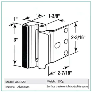 Childproof Home Security Door Lock 800 Lbs Withstand Reinforcement With 3 Inch Stop