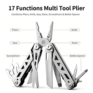 16 1 Outdoor Portable Camping <b>Survival</b> Combination Pliers Tools <b>Kit</b> Knife Scissors Opener File Screwdriver Crimping Fishing - Product Image 5