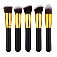 Vander — ensemble de pinceaux de maquillage avec manche noir, produit de luxe, pour professionnels, étiquette privée, sac de rangement, 10 pièces