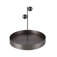 Ensemble de plateaux à bijoux tendance en acier inoxydable, support double sphère pour bagues et boucles d'oreilles, organisateur pour salle de bain, coiffeuse et décoration de table de chambre