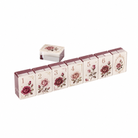 Mahjong de luxe avec 160 tuiles gravées, ensemble d'apprentissage de Mahjong en acrylique sur mesure, Mahjong rose esthétique, cadeau pour soirée de jeu pour filles